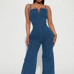 Fashion Nova She's A Classic Denim Jumpsuit - Denim XS